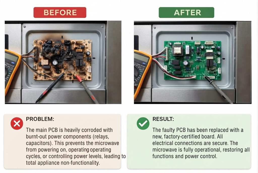 Control Board repair after and before