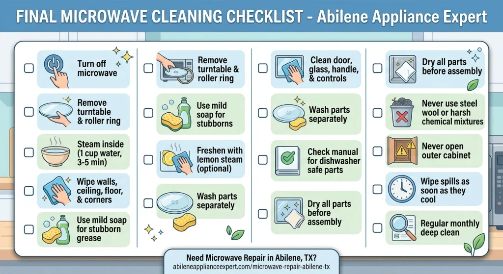 Final Microwave Cleaning Checklist